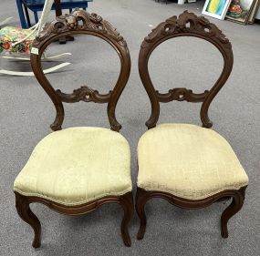 Pair of Walnut French Parlor Chairs