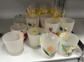 Frosted Flower Glasses and Polka Dot Glasses