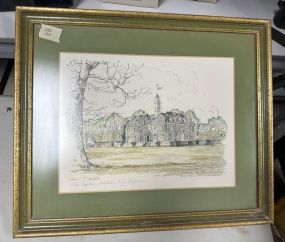 Signed Charles Print of Capital Williamsburg Virginia