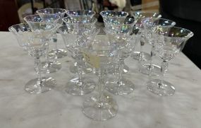 13 Iridescent Clear Stemware