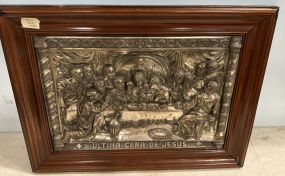 Utlima Cena De Jesus Embossed Metal Framed