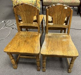 Four Oak Breakfast Table Chairs