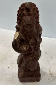 Carved Wood Asian Man Figurine