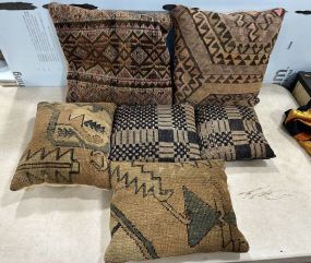6 Vintage Hand Woven Pillows
