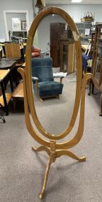 Modern Oak Cheval Dressing Mirror