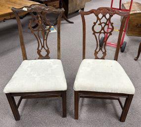 Pair of Bernhardt Antique Reproduction Traditional Dining Side Chairs