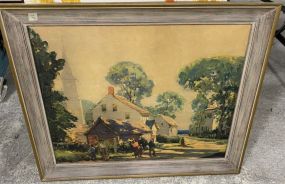 Framed Print of Town Scene