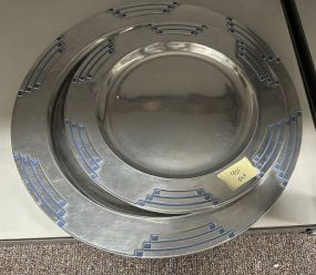 3 Piece Walton Pewter Charger Set