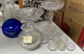 Pressed Glass Compotes, Salts, Vases
