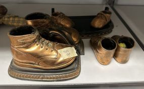 Group of Vintage Brass Baby Shoes