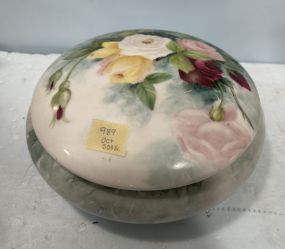 Limoges Rose Decorated Covered Bowl
