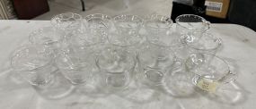 Set of Two Patterned Glass Punch Cups