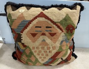 Vintage Hand Woven Santa Pillow