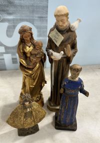 Vintage Religious Hand Crafted Sculptures