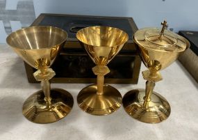 Three Gold Plated Chalices