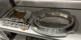 Group of Metal Serving Pieces