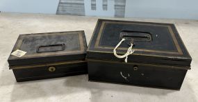 Two Metal Storage Boxes