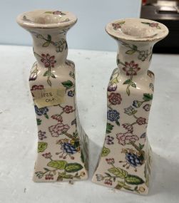 Pair of Chinese Ceramic Candle Sticks