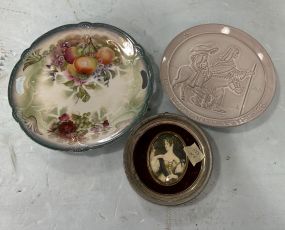 Porcelain Hand Painted Plate, Frankoma Plate and Picture