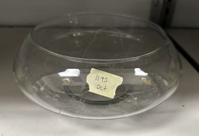 Signed Glass Center Piece Bowl