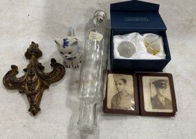 Amblong Crystal, Old Photographs, Glass Bottle, Ceramic Cat