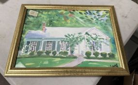Signed Watercolor of Home
