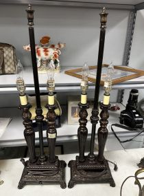 Pair of Double Candle Stick Style Lamps