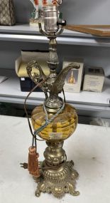 Amber Glass Ewer Pitcher Lamp
