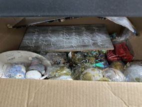 Box Lot of Christmas Decorations