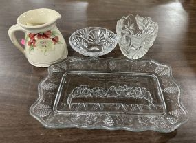 Last Supper Platter, Gorham Vase, Vase, and France Pitcher