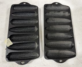 Two Cast Iron Corn Trays