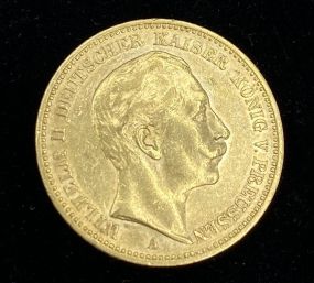 1896 German States Kingdom of Prussia William II 20 Mark Coin