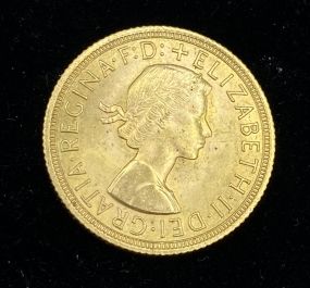 1962 British Queen Elizabeth II Gold Sovereign