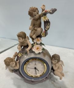 LLADRO Cherub Porcelain Clock