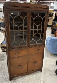 Depression Era Walnut China Cabinet