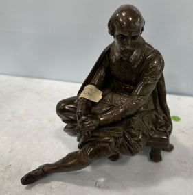 Seated Metal William Shakespeare Statue