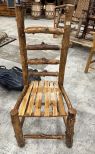 Rustic Log Cabinet Hand Crafted ladder Back Chair