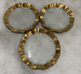3 Annie Glass 36/39 Roman Ruffled Plates