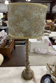 Painted Gold Ornate French Candle Stick Lamp