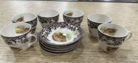 6 Spode Woodland Cups and Saucers