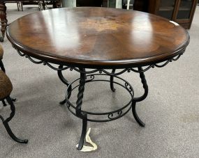 Modern Iron and Wood Top Breakfast Table