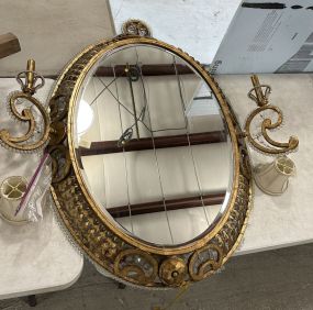 Regency Gold Painted Metal Mirror