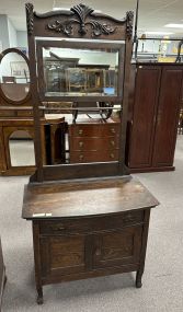 Early 1900 Oak Victorian Washstand