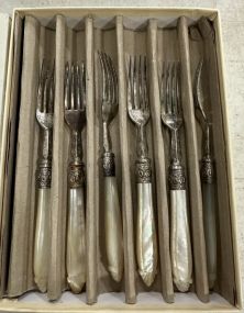 6 English Mother of Pearl Fork Set