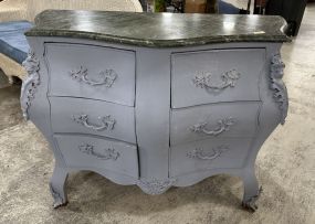 Painted French Bombay Marble Top Chest