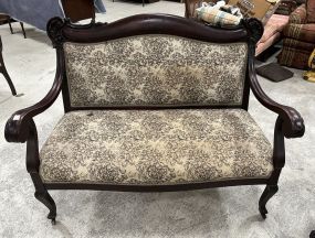 Late 1800's/Early 1900s Victorian Revival Mahogany Settee