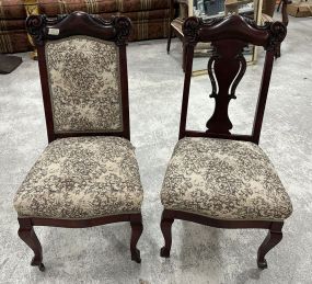 Late 1800's/Early 1900s Victorian Revival Mahogany Parlor Ladies Chairs