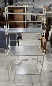 White Metal Baker's Rack