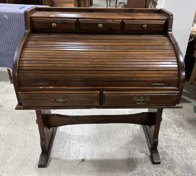 Late 20th Century Pine Roll Top Desk