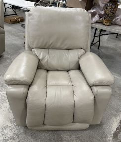 La-z-boy Off White Leather Recliner